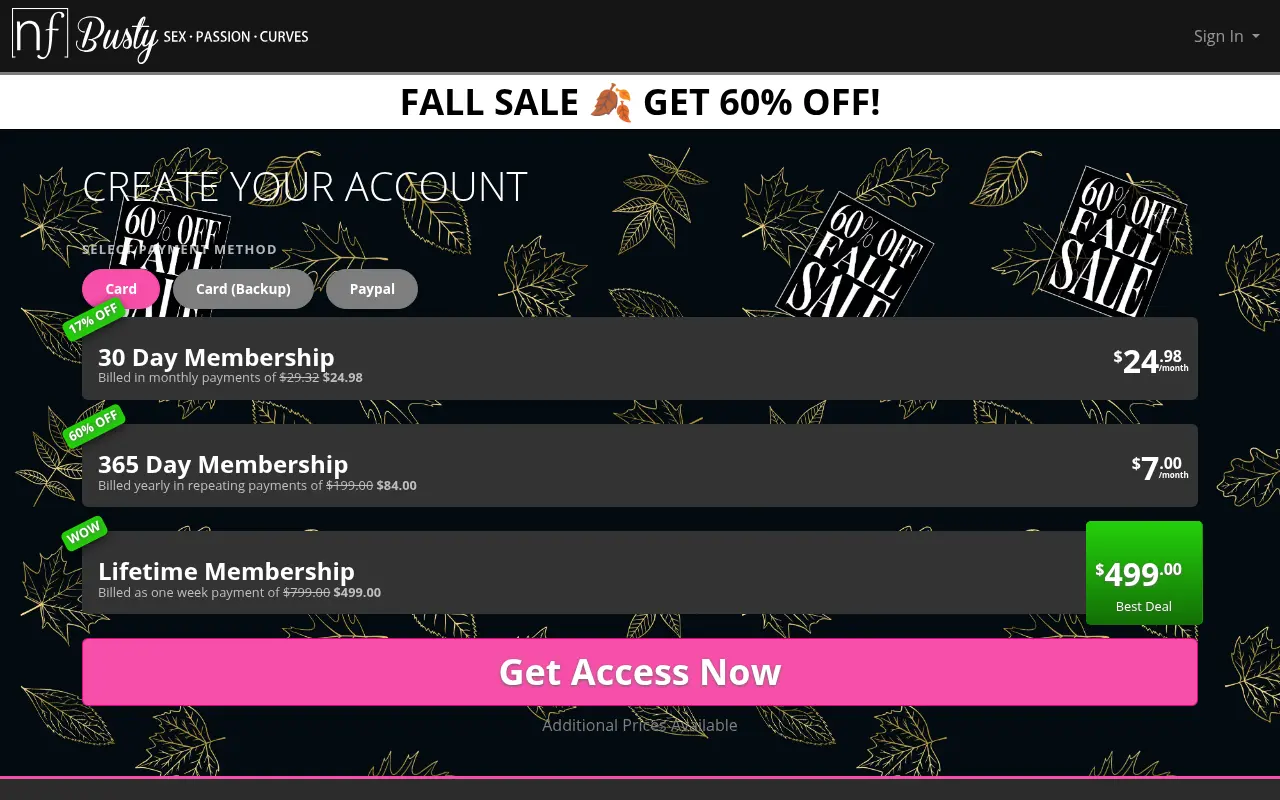 NF Busty's three plans on autumn sale