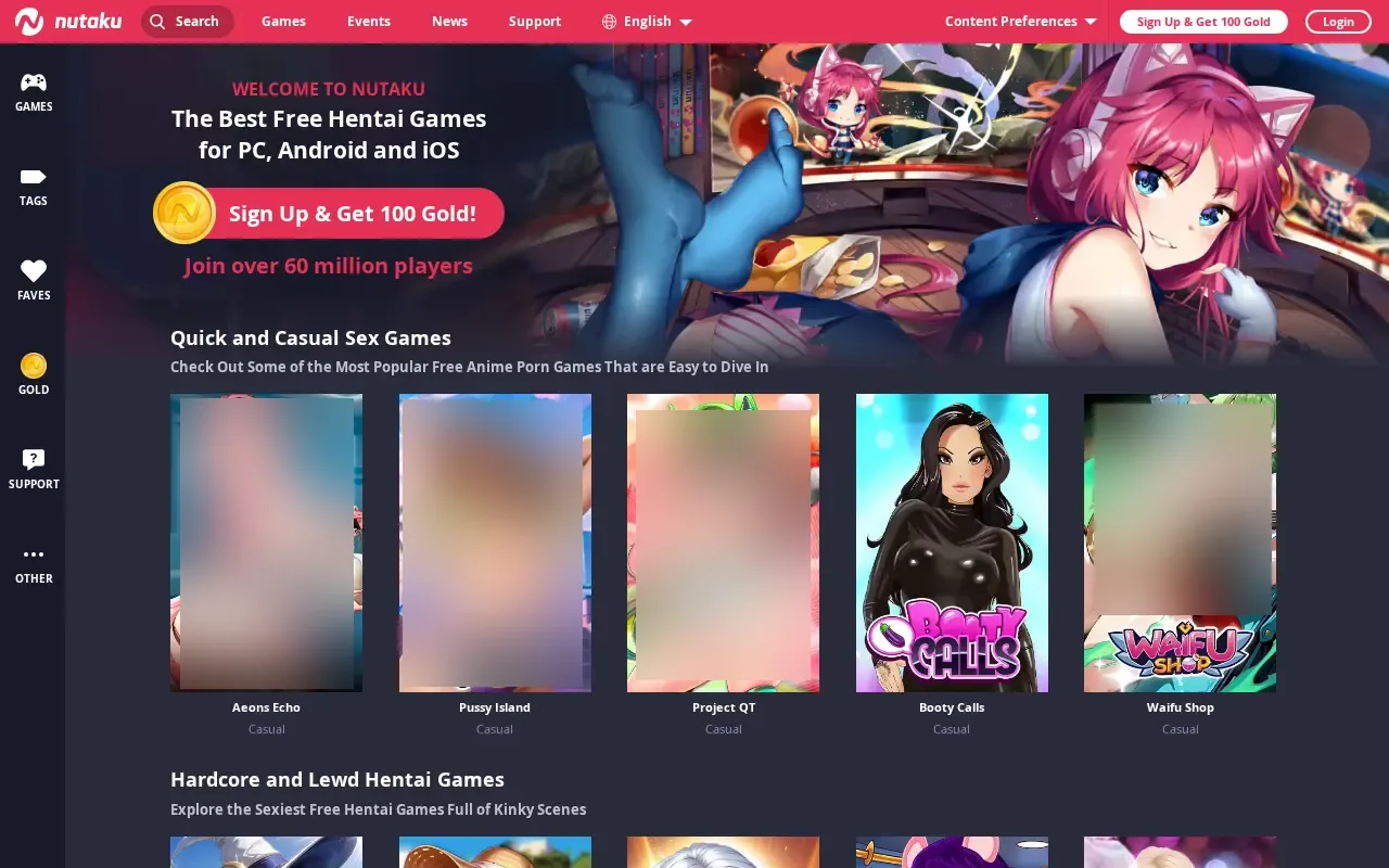 Screenshot of nutaku.net