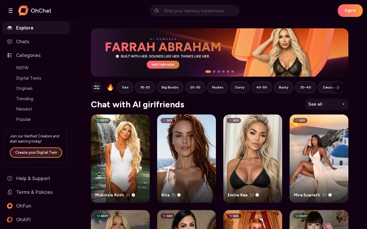 Screenshot of ohchat.com