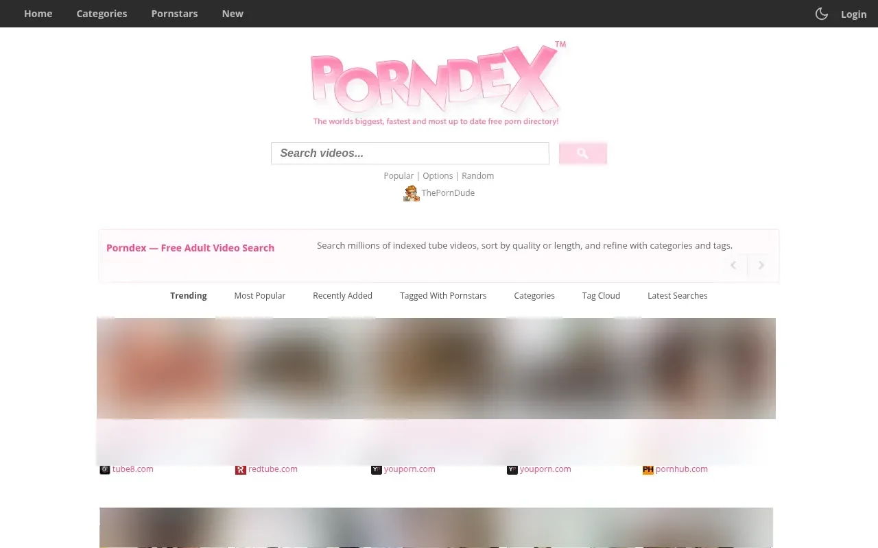 Screenshot of porndex.com