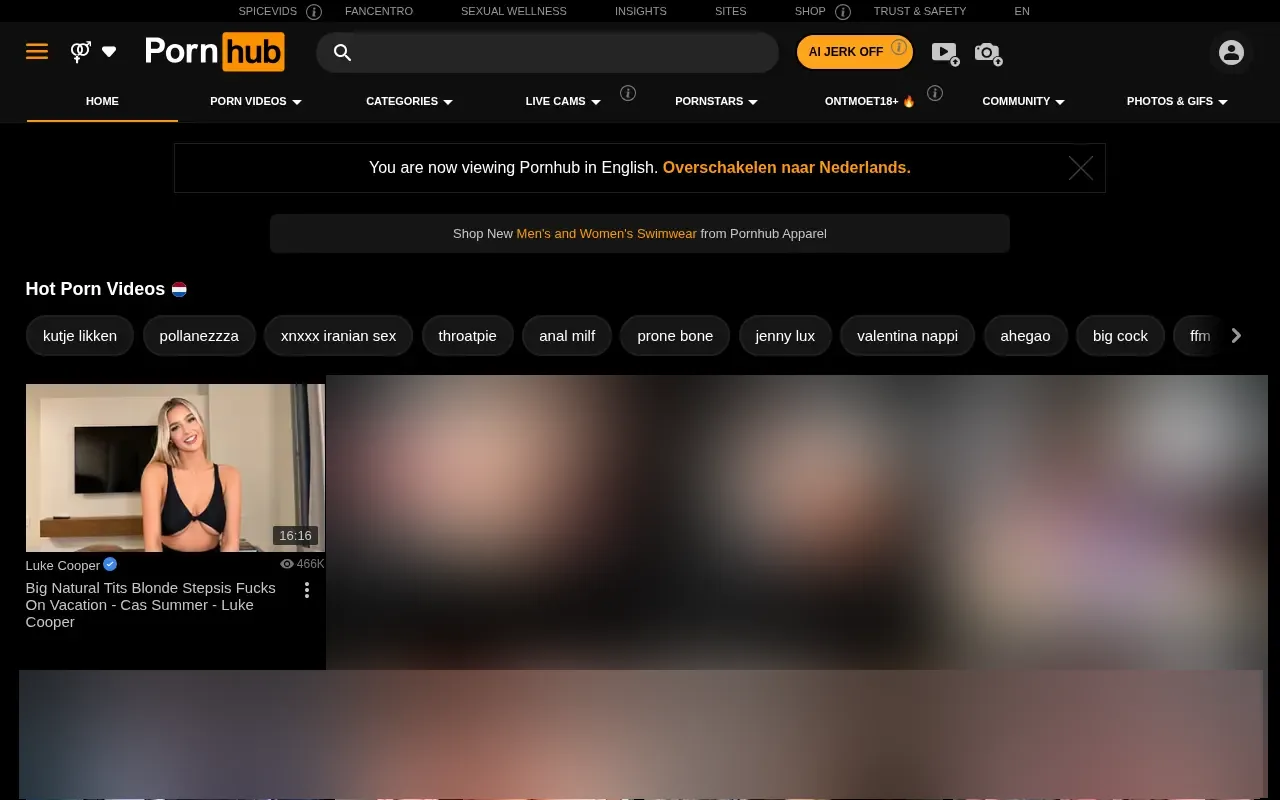 Screenshot of pornhub.com