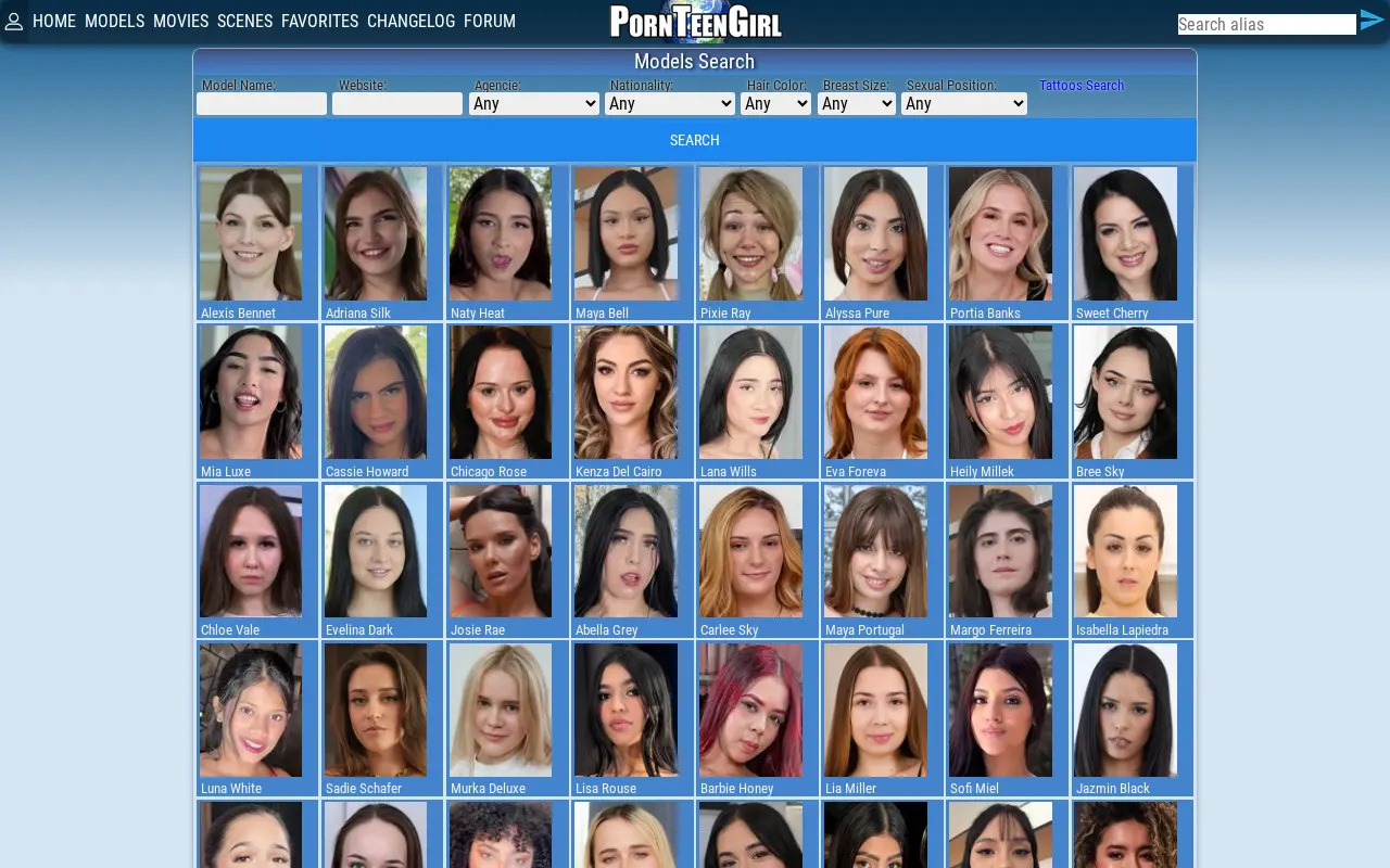 PornTeenGirl model search by agency and nationality