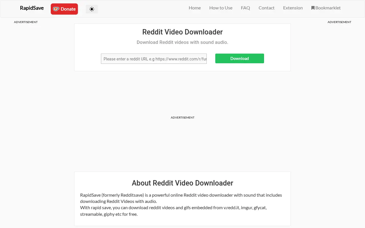 Screenshot of rapidsave.com