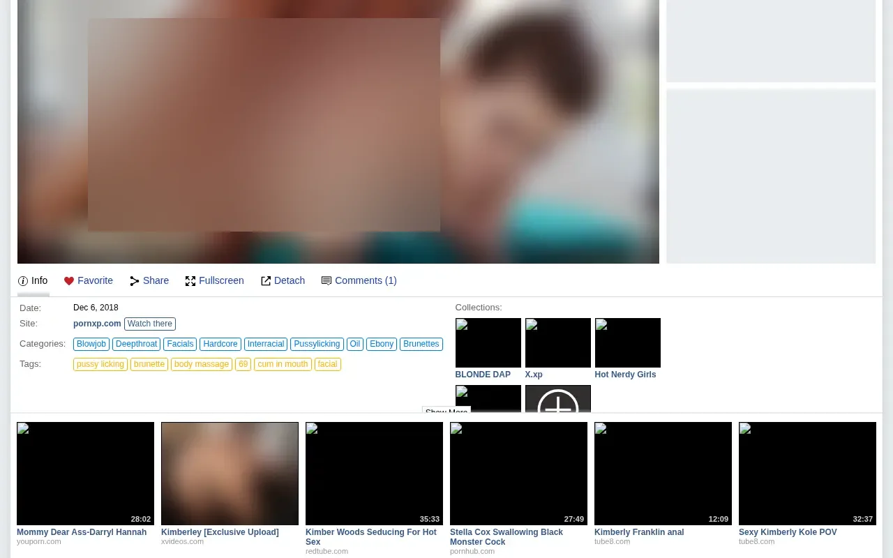 A video page names its source site and offers to go there.