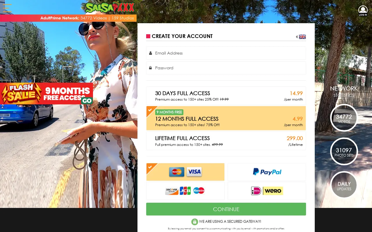 AdultPrime membership options as seen from SalsaXXX