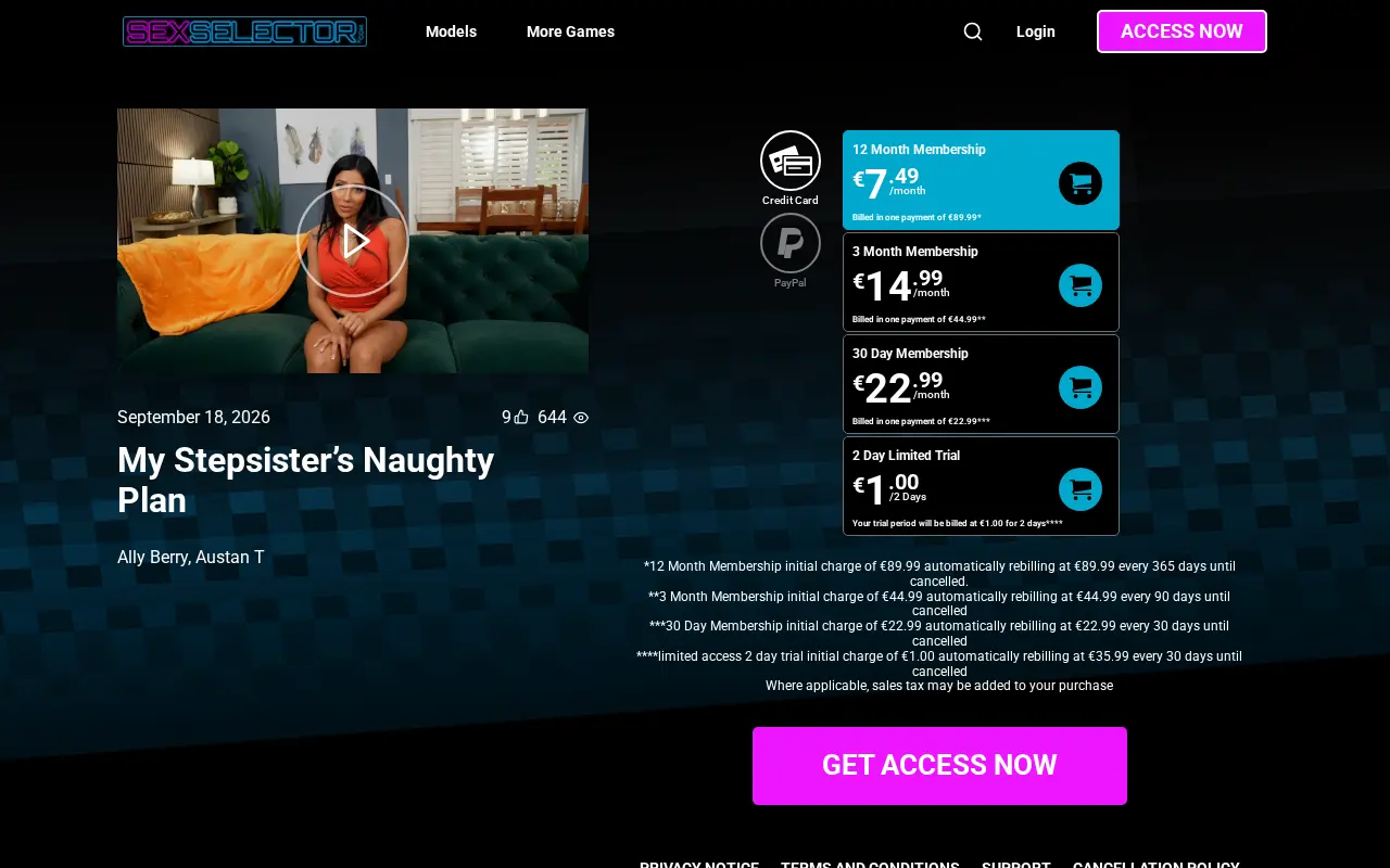 Interactive game page on Sex Selector