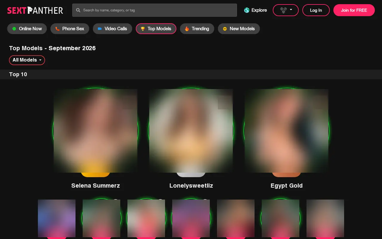 The list of the site's most requested models.