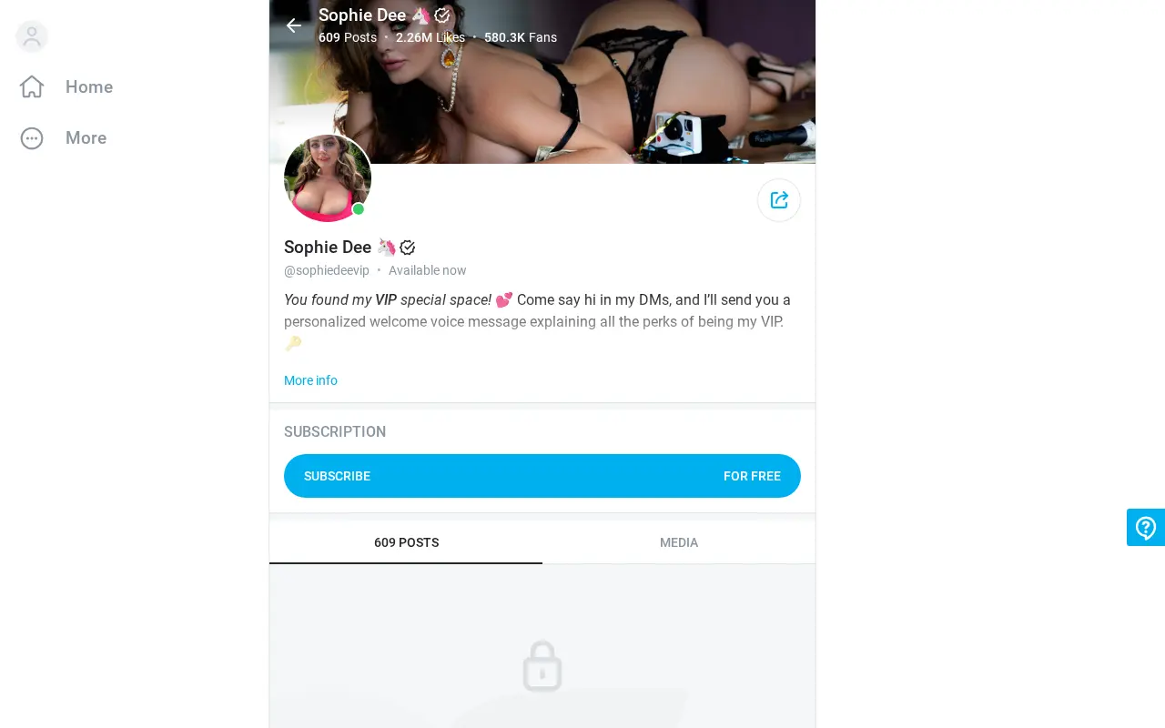 Screenshot of onlyfans.com/sophiedeevip