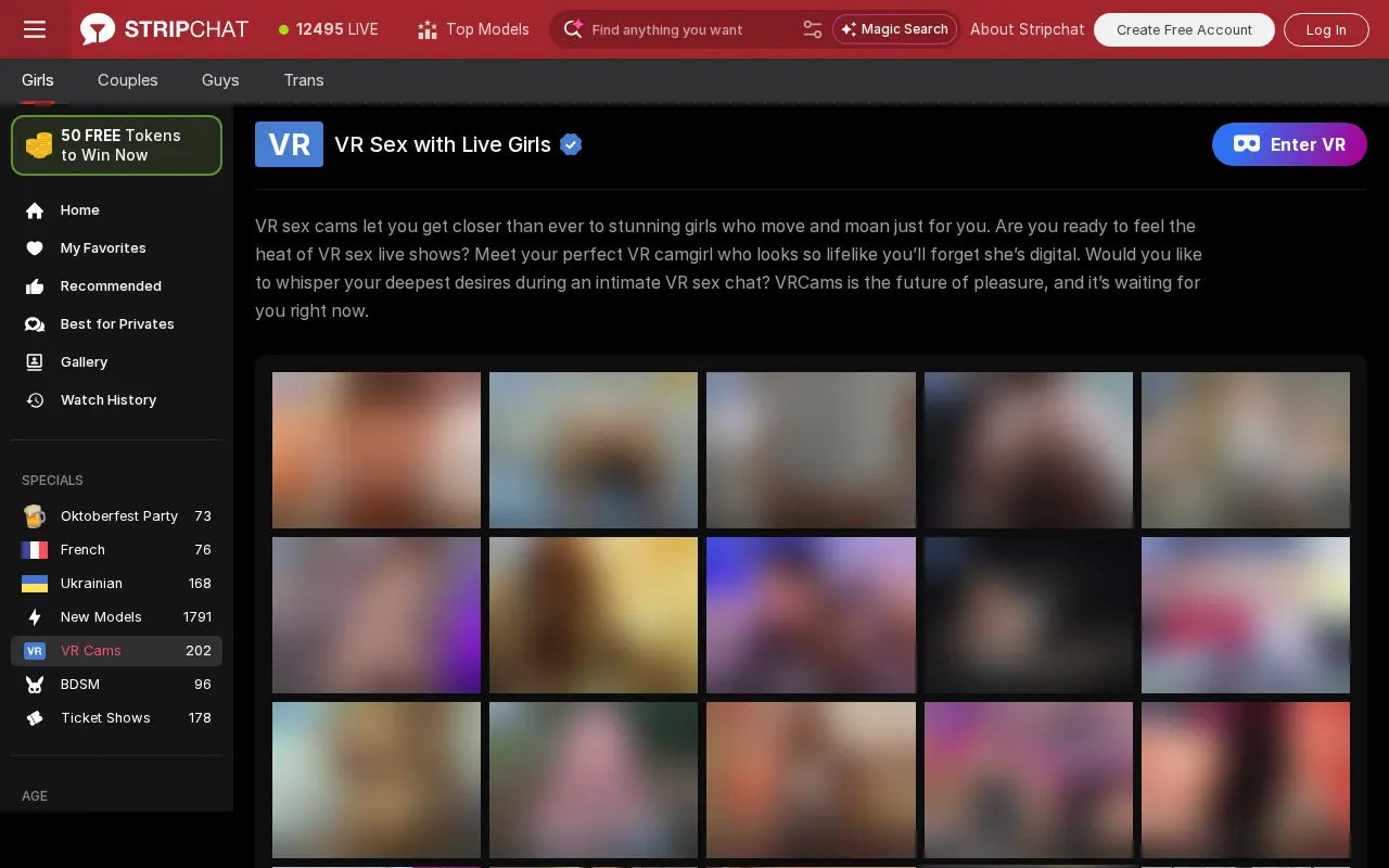 Stripchat category of virtual reality rooms
