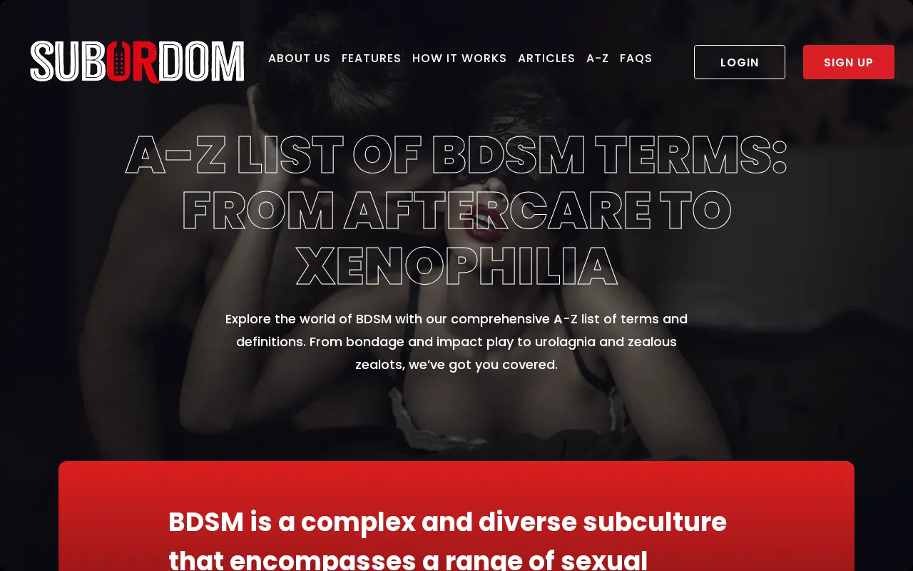 Sub or Dom BDSM A to Z