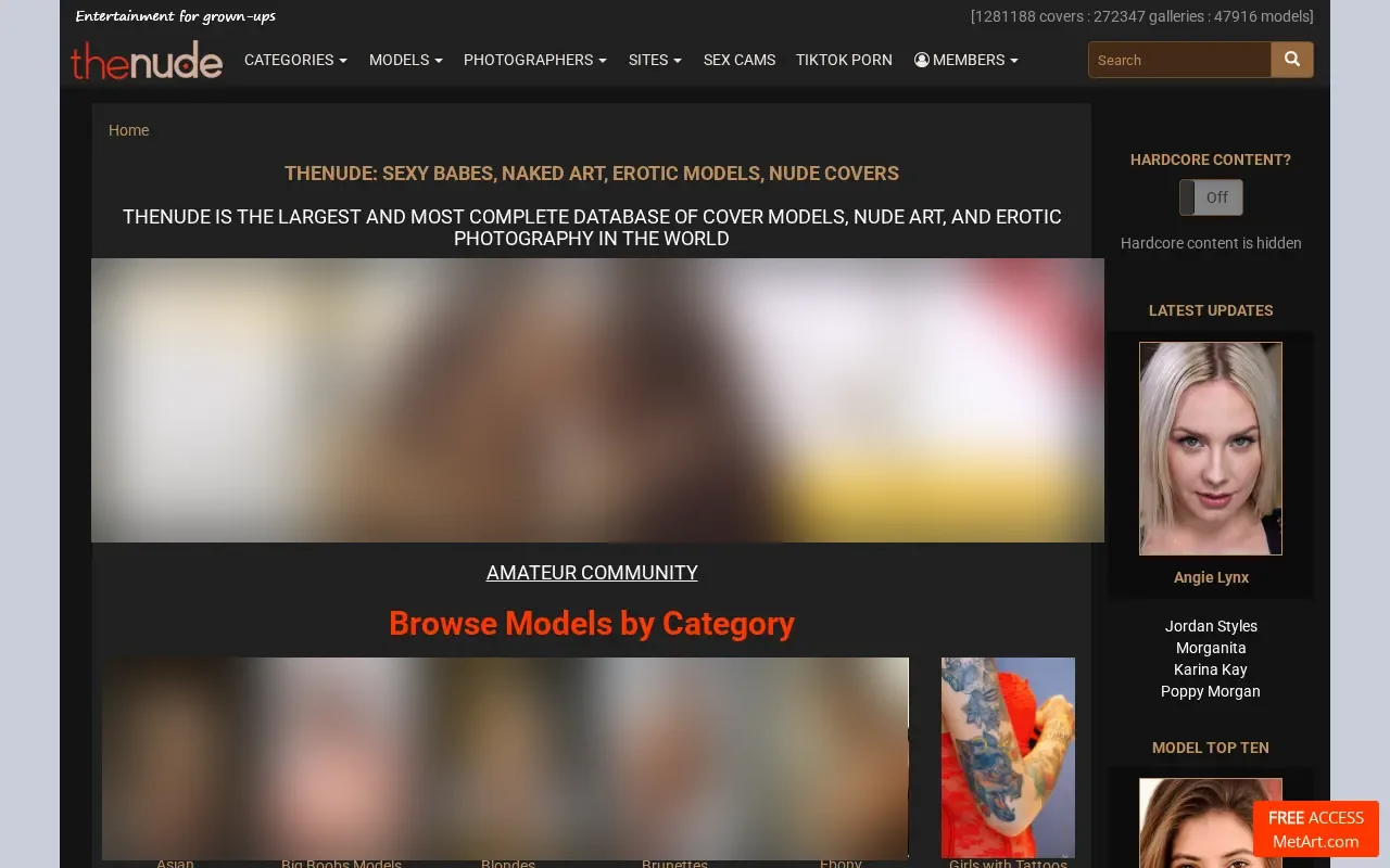 Screenshot of thenude.com