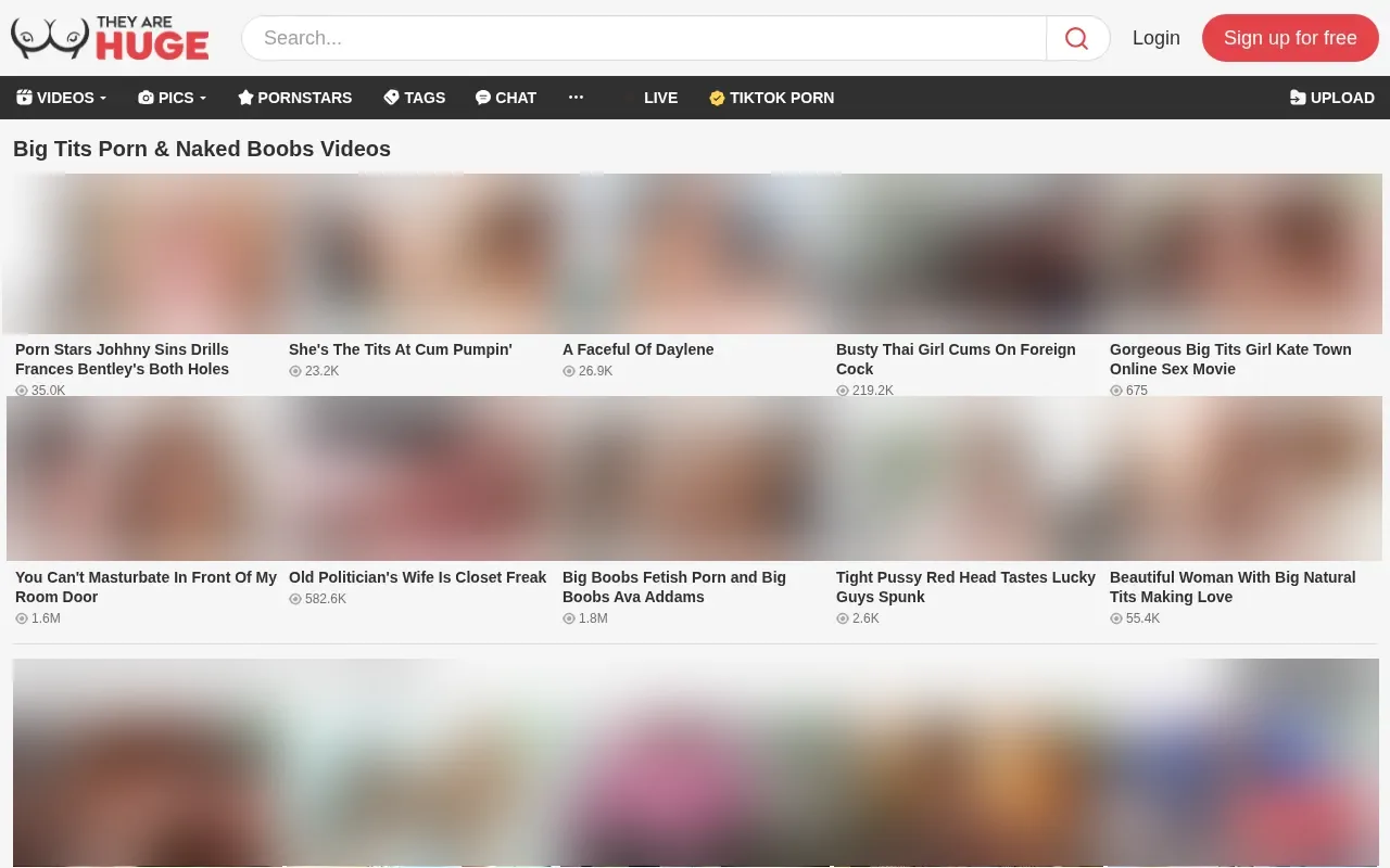 Screenshot of theyarehuge.com