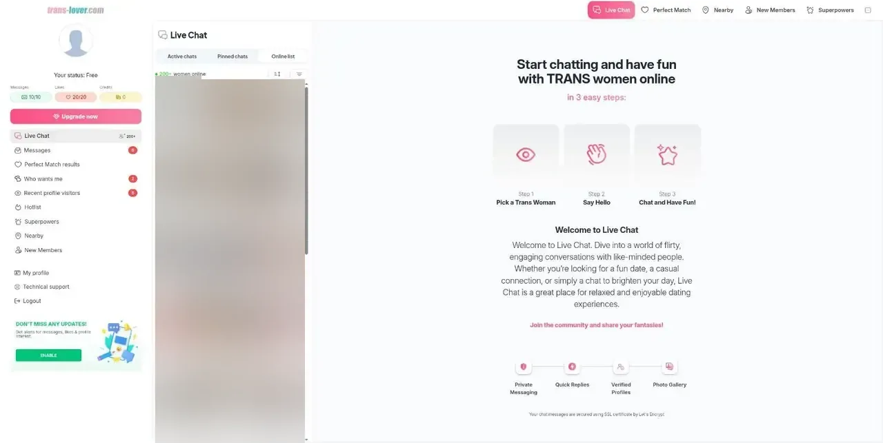 Trans-Lover Live Chat list of trans women online