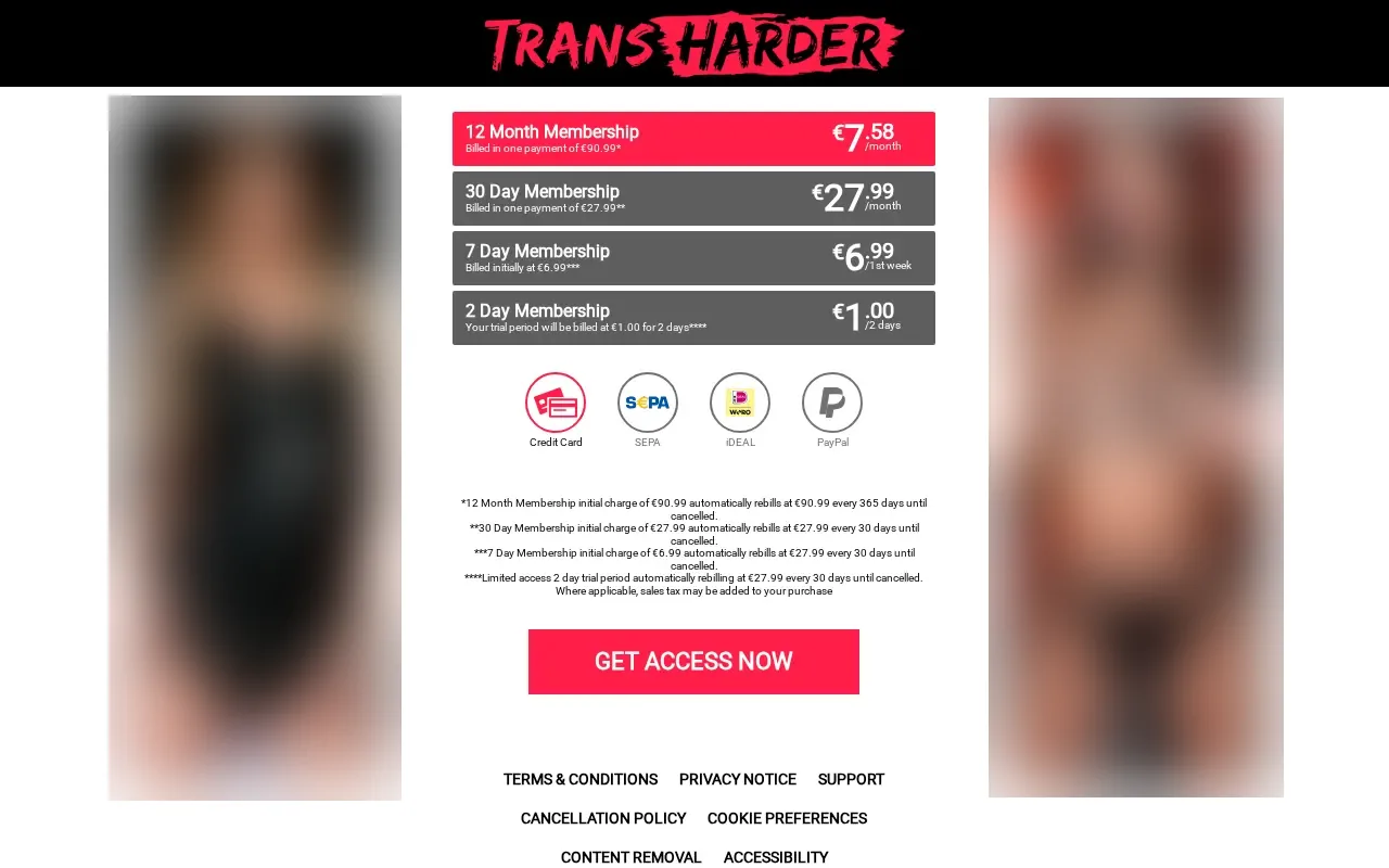 Transharder plan grid, from the trial to the year