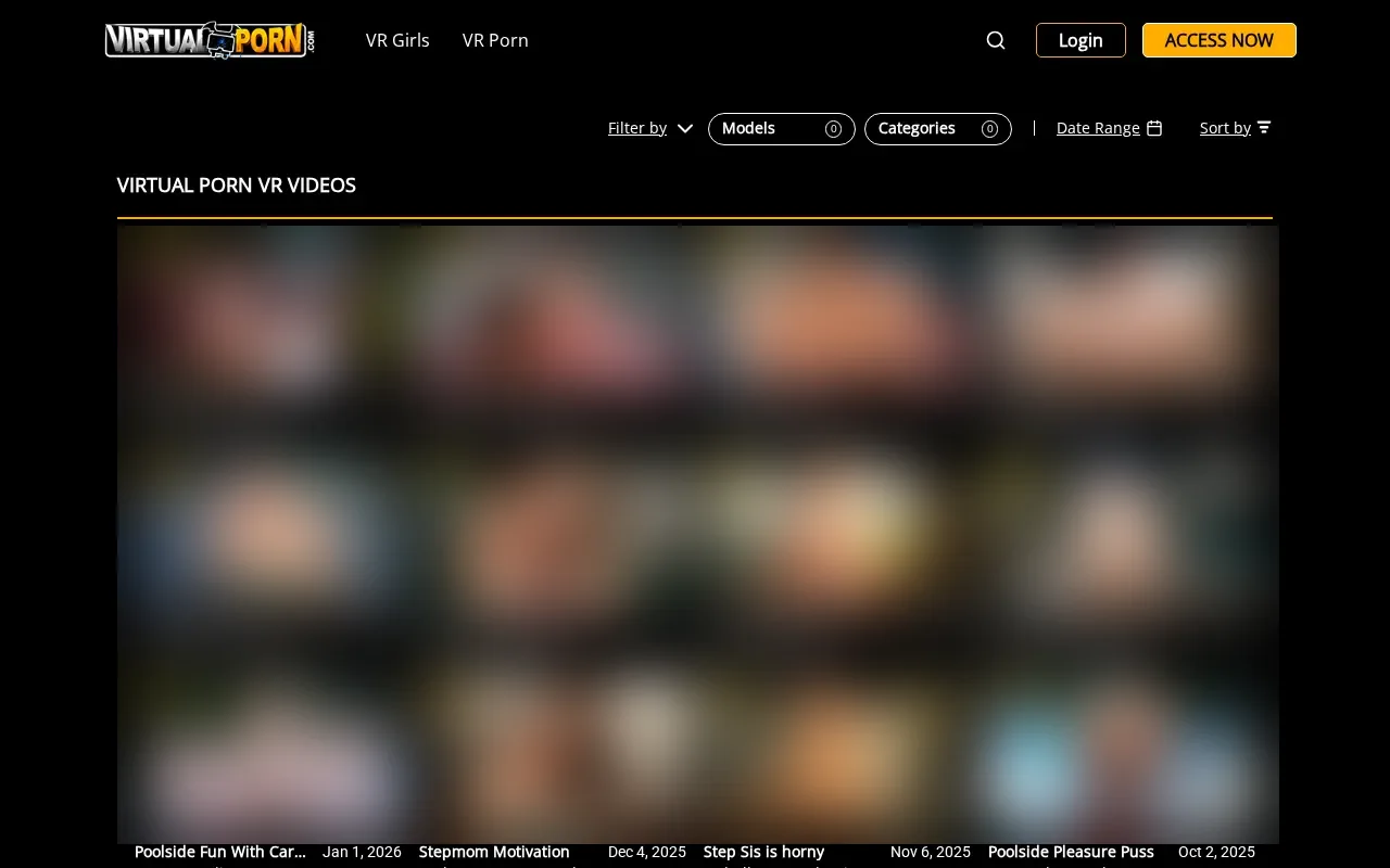 VirtualPorn's latest scenes, with dates and cast