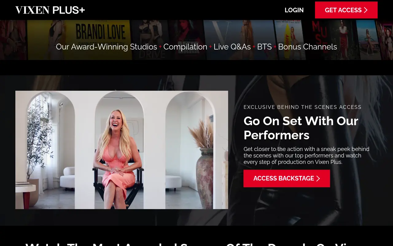 Vixen Plus studios, backstage and bonus channels