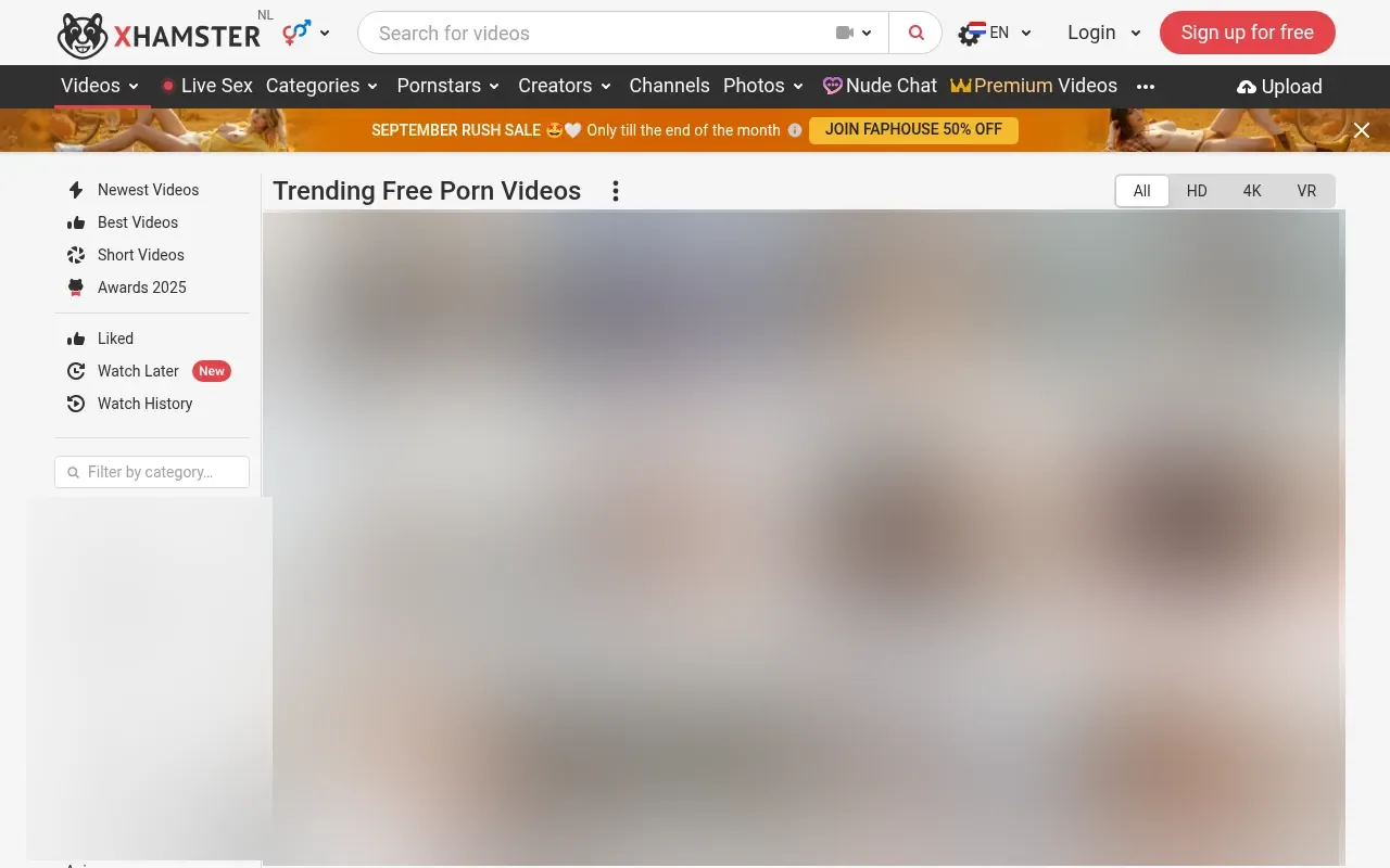 Screenshot of xhamster.com
