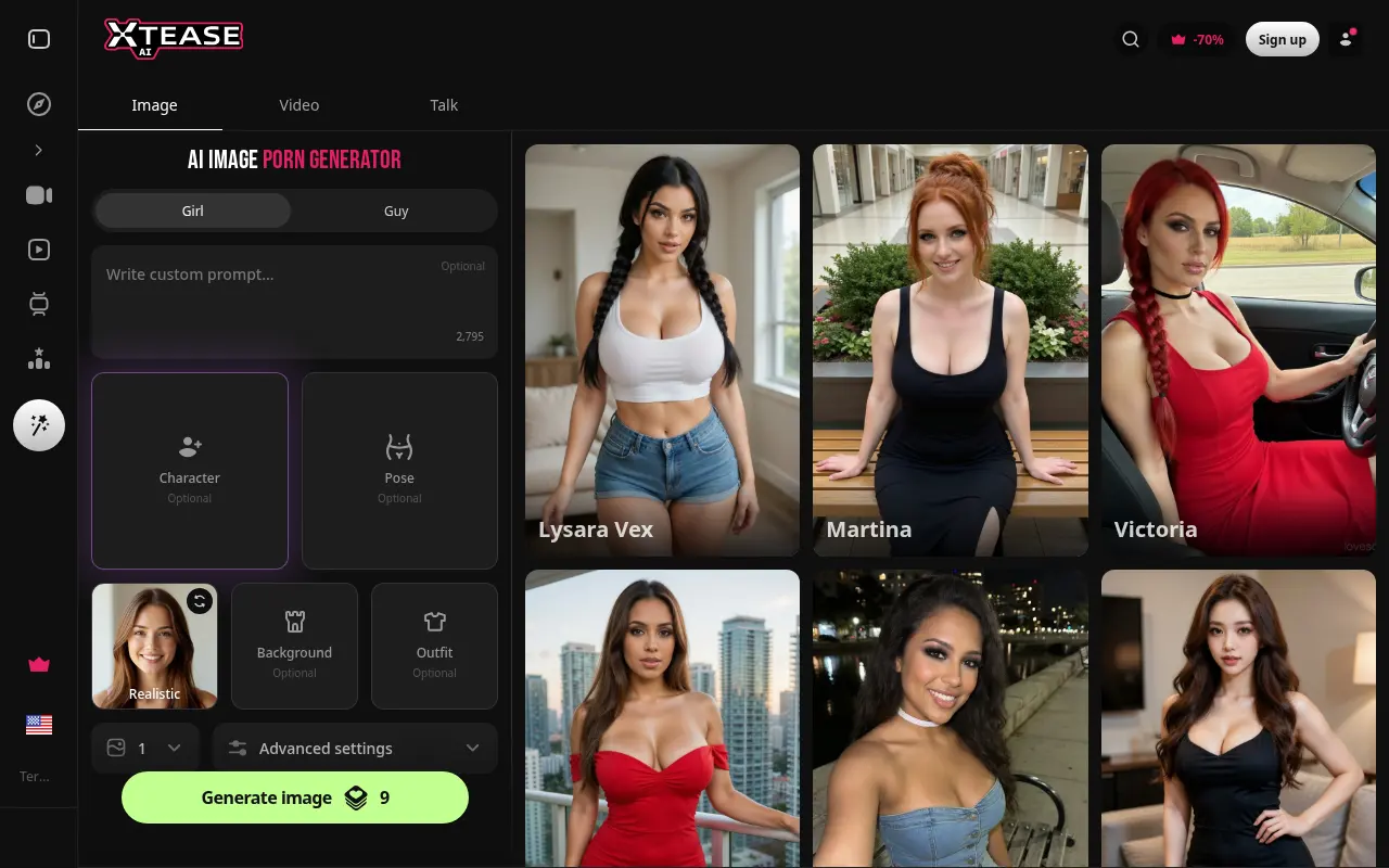 Xtease AI, the image generator