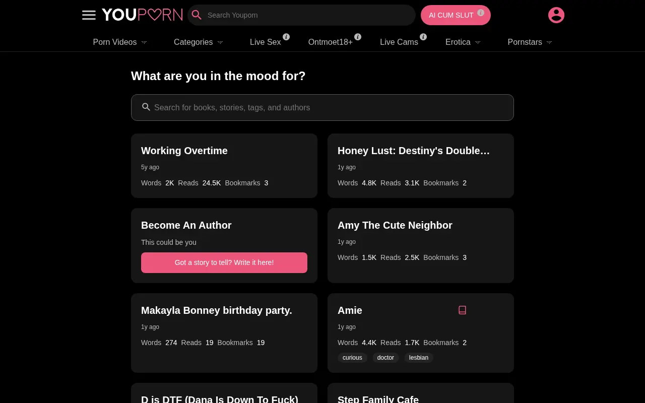 YouPorn erotic stories section