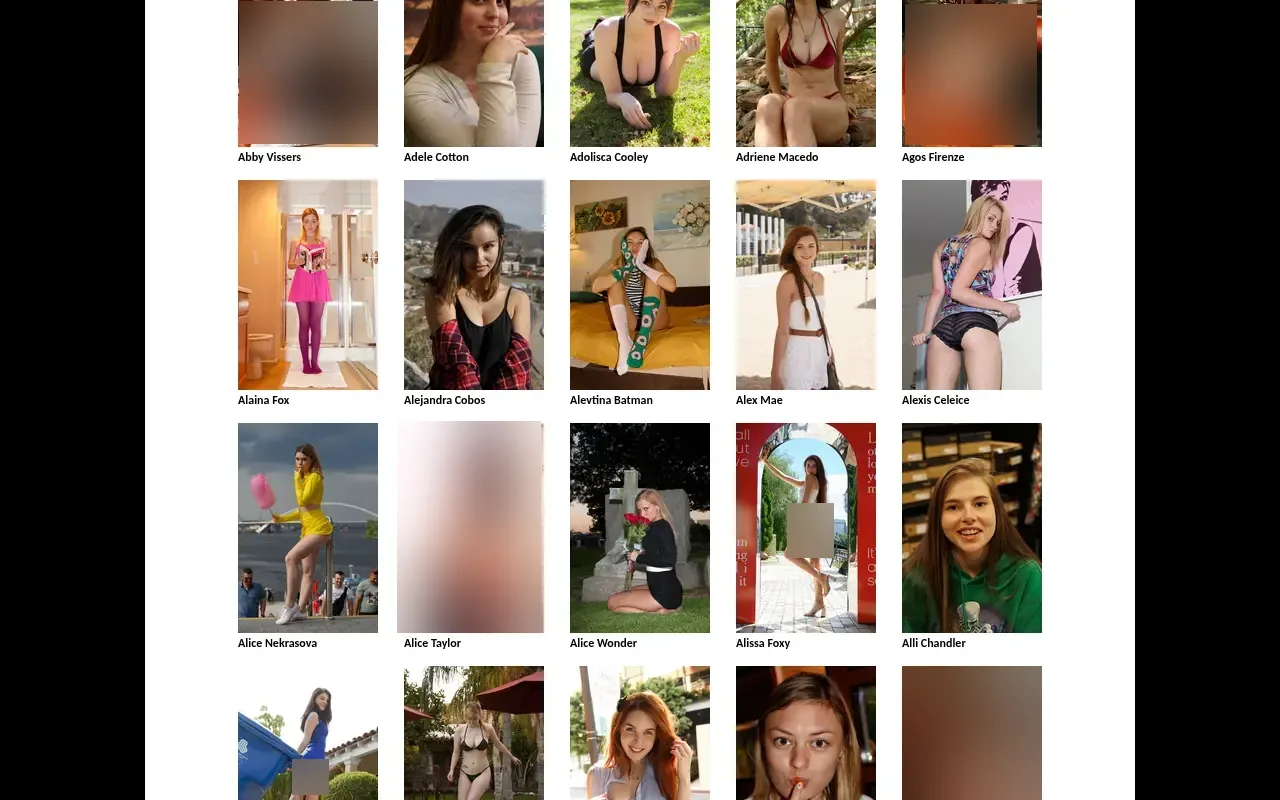 The Zishy directory, 706 models filed from A to Z